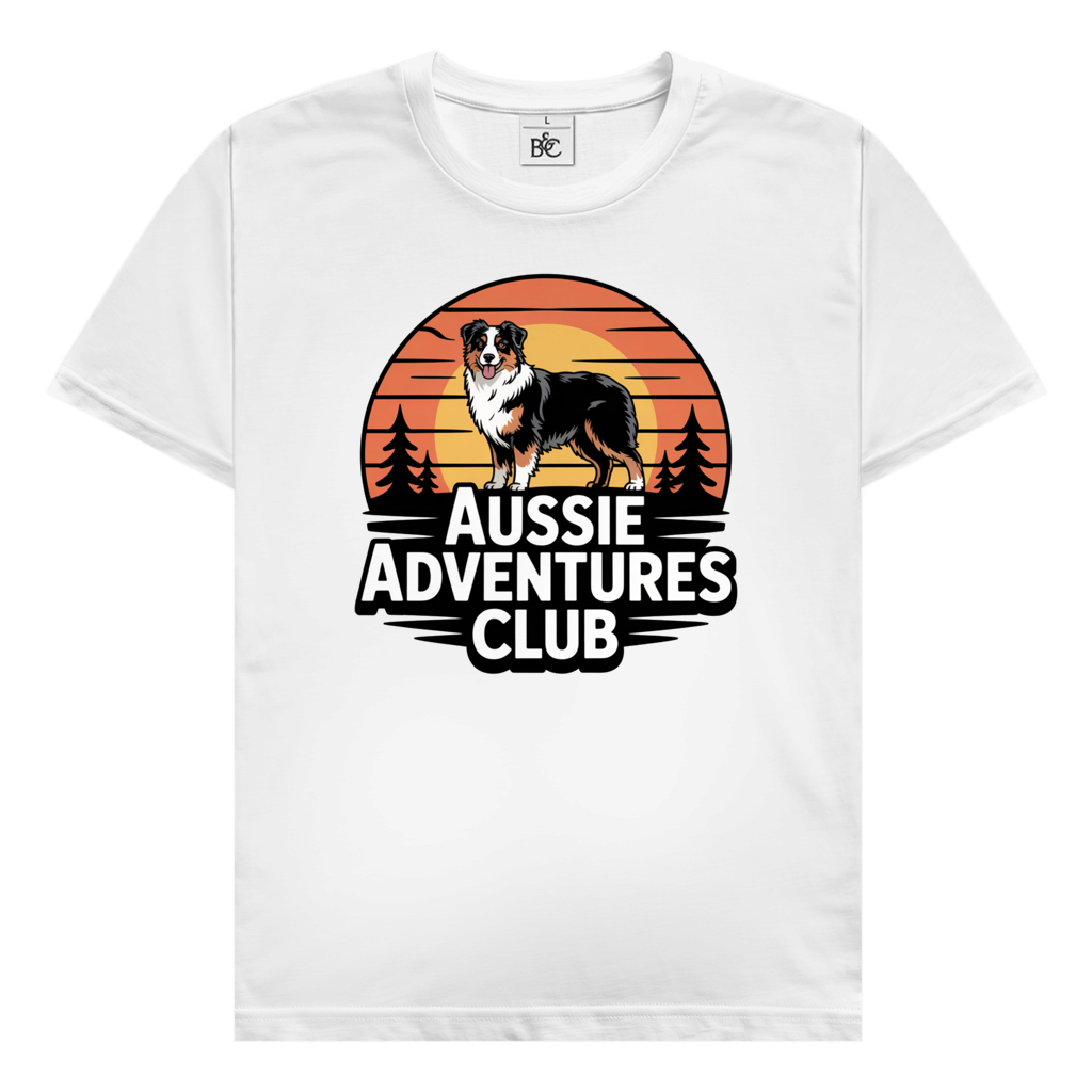 Herren T-Shirt Aussie Adventures Club Australian Shepherd