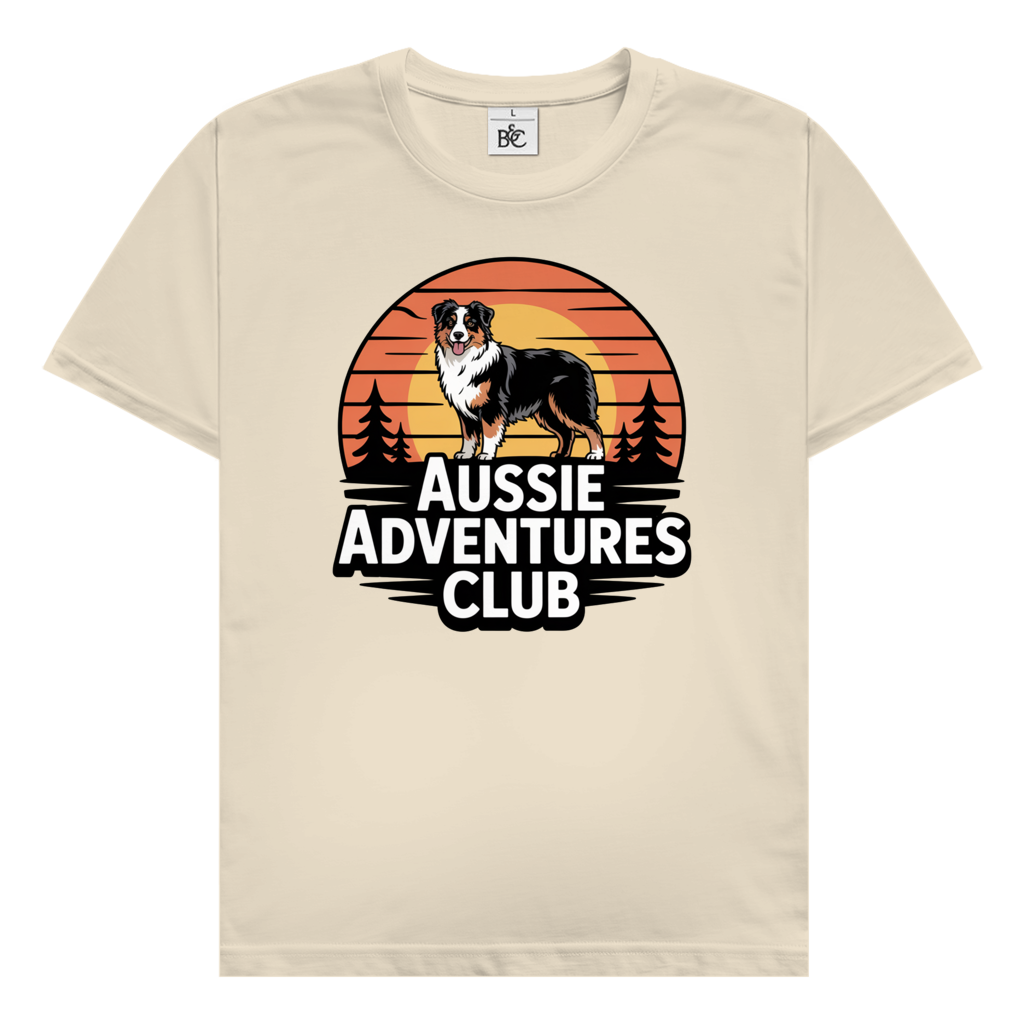 Herren T-Shirt Aussie Adventures Club Australian Shepherd