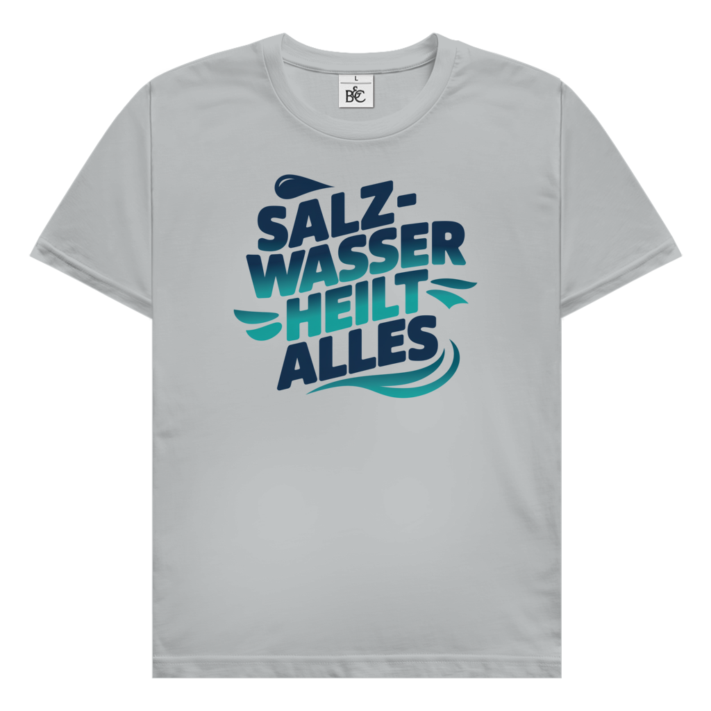 Salzwasser heilt alles T-Shirt maritimes Küsten Vibes Design