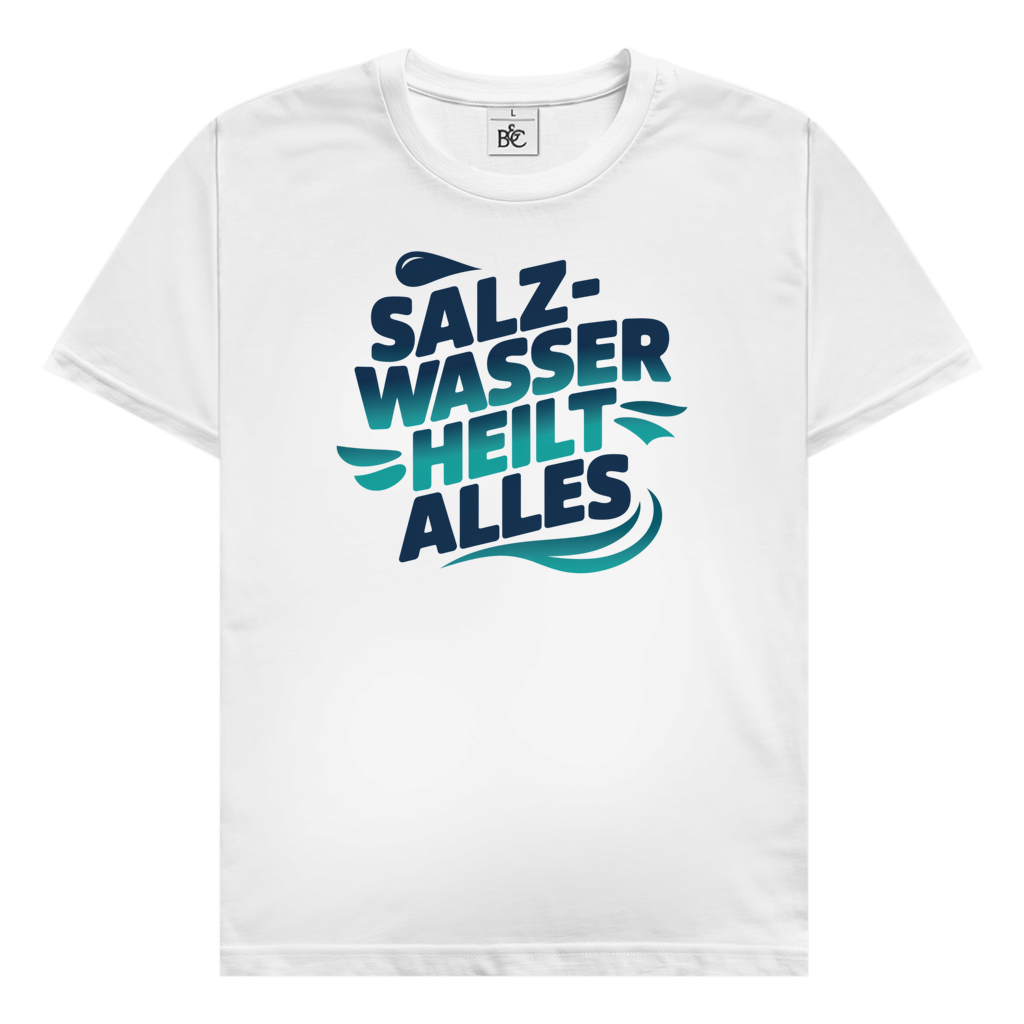 Salzwasser heilt alles T-Shirt maritimes Küsten Vibes Design