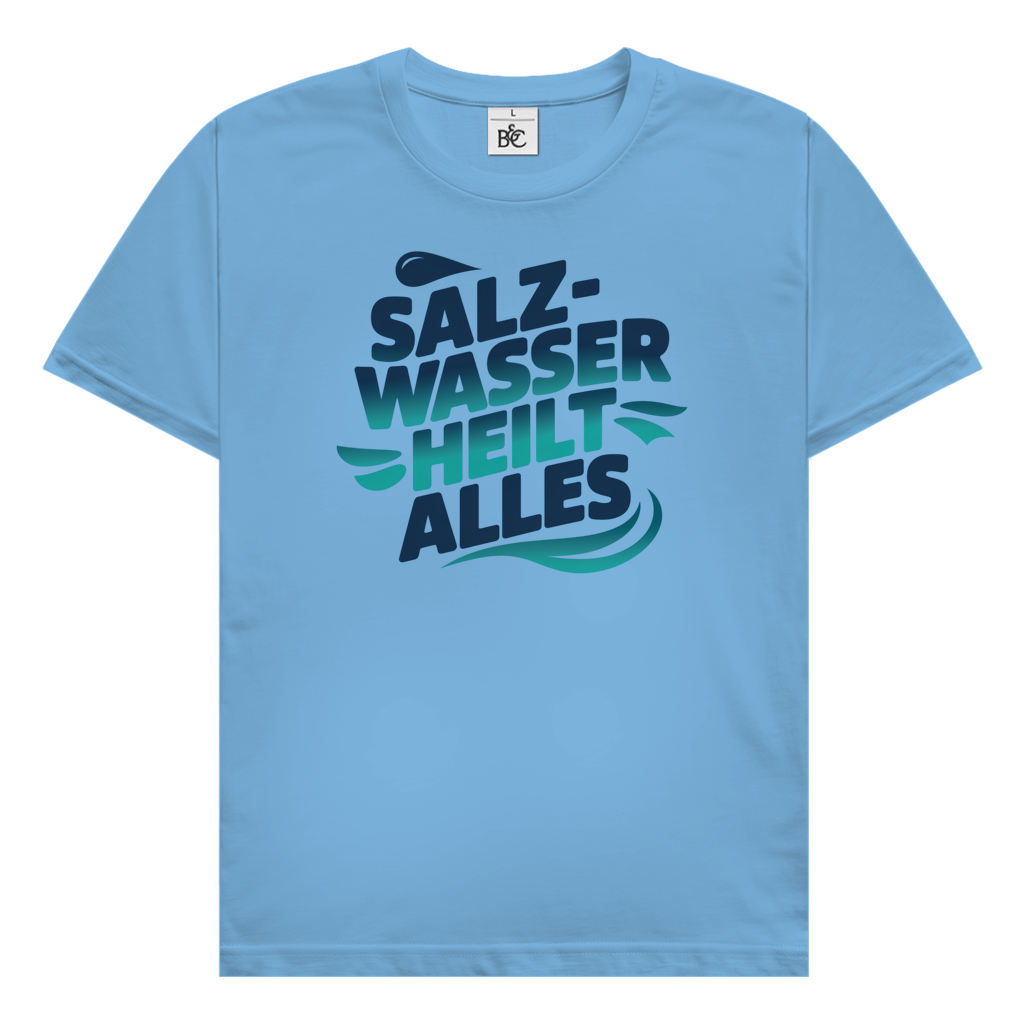 Salzwasser heilt alles T-Shirt maritimes Küsten Vibes Design