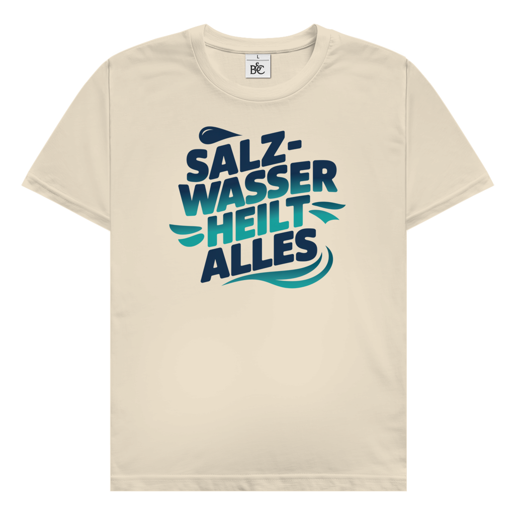 Salzwasser heilt alles T-Shirt maritimes Küsten Vibes Design