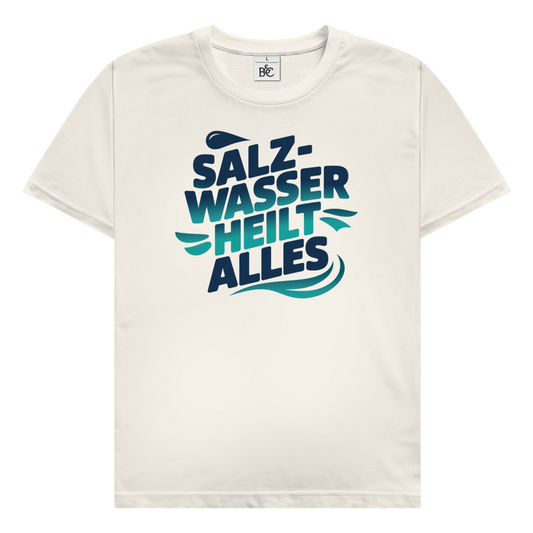 Salzwasser heilt alles T-Shirt maritimes Küsten Vibes Design
