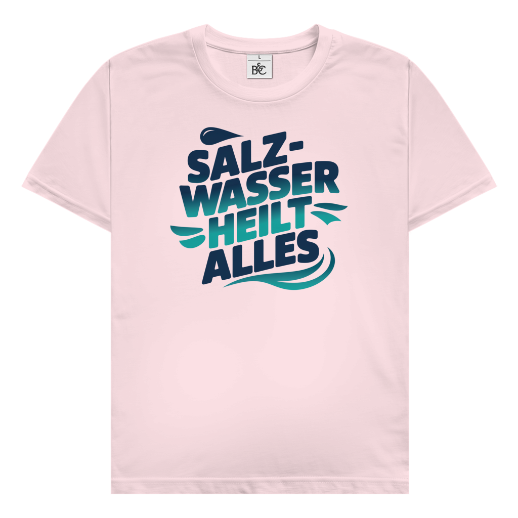 Salzwasser heilt alles T-Shirt maritimes Küsten Vibes Design